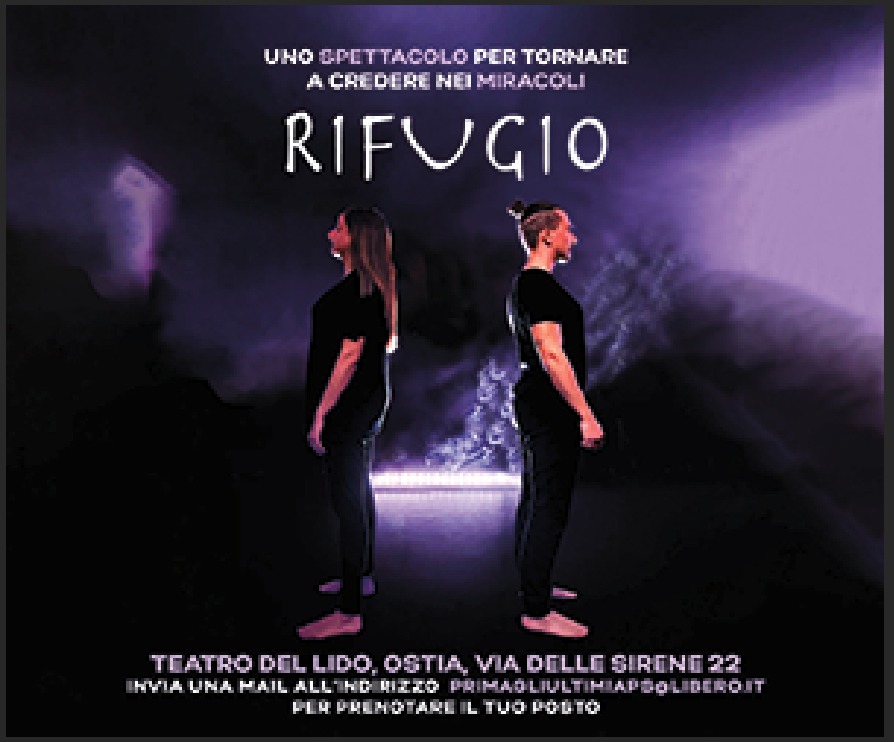 Pubblicità spettacolo "Rifugio" al Teatro del Lido di Ostia
